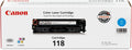 Canon 118 Genuine Cyan Toner Cartridge Compatible with MF720 Series, LBP7200Cdn, LBP7660Cdn, MF8300 Series, MF8580Cdw