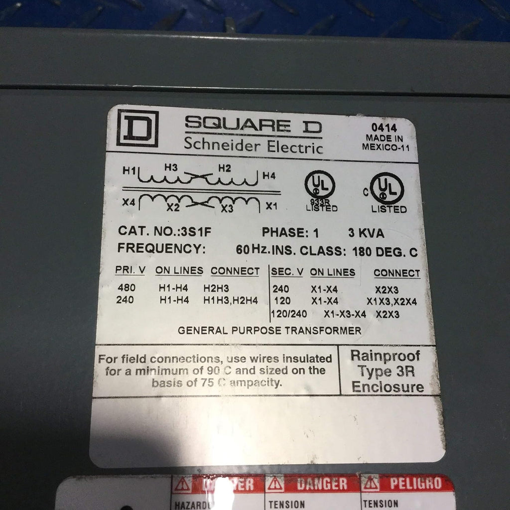 SCHNEIDER ELECTRIC Transformer Dry 3kVA 240X480V -120/240V 3S1F Transformer Dry 3kVA 240X480V-120/240V