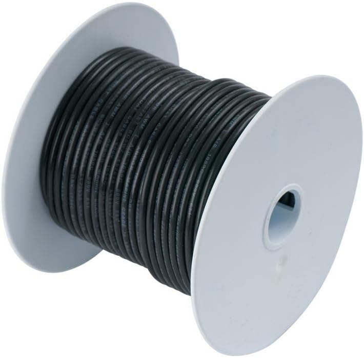 Ancor 108025 Marine Grade Electrical Primary Tinned Copper Boat Wiring (10-Gauge, Black, 250-Feet)