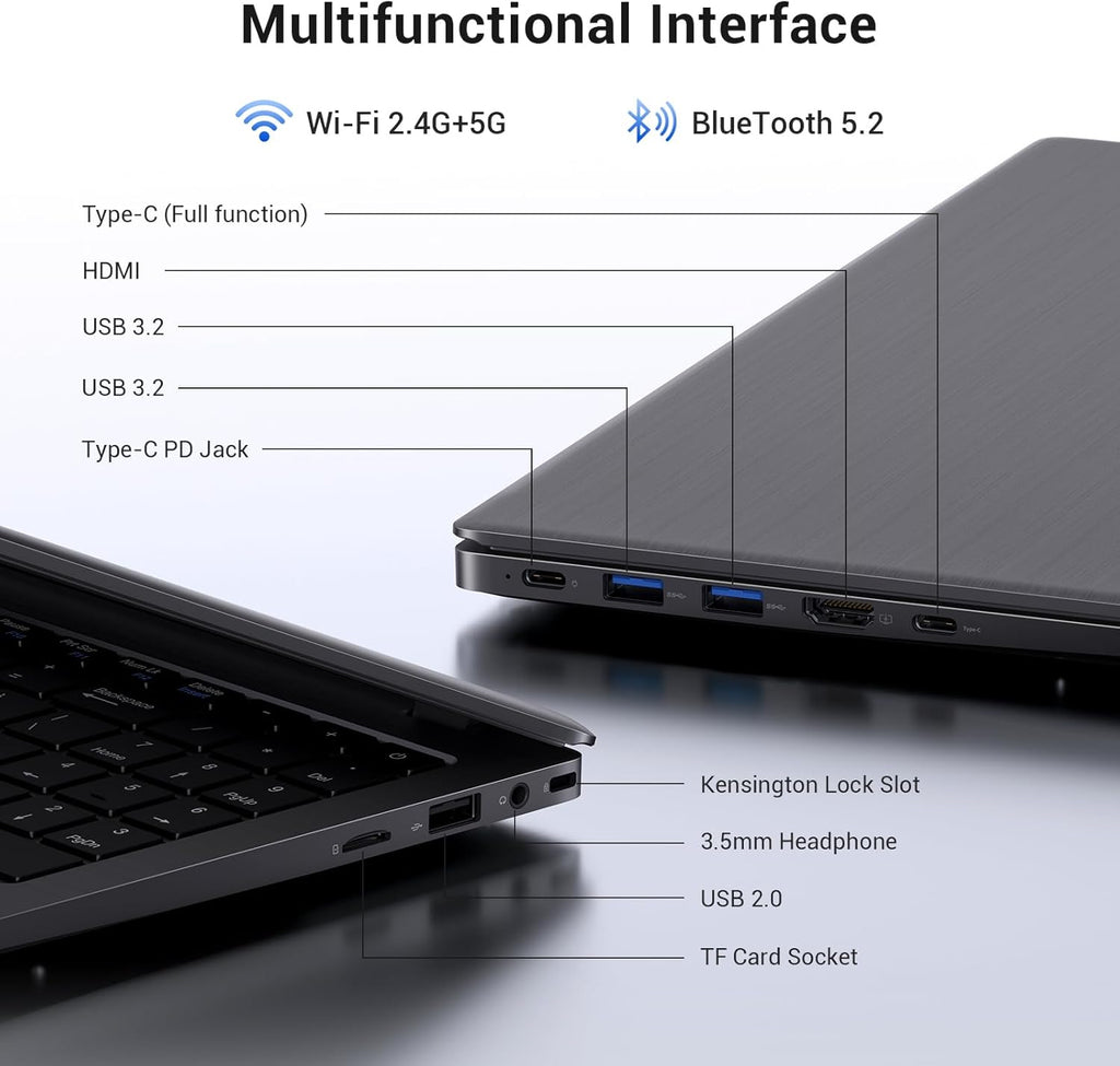 15.6 Inch Laptop Computer, AMD 3020e Processor (Up to 2.6GHz), 8GB RAM 256GB SSD, 1080P IPS FHD Display, USB3.2, Type-C, HDMI, WiFi 5, Win11 Laptop, Notebook Laptops for Business and Students