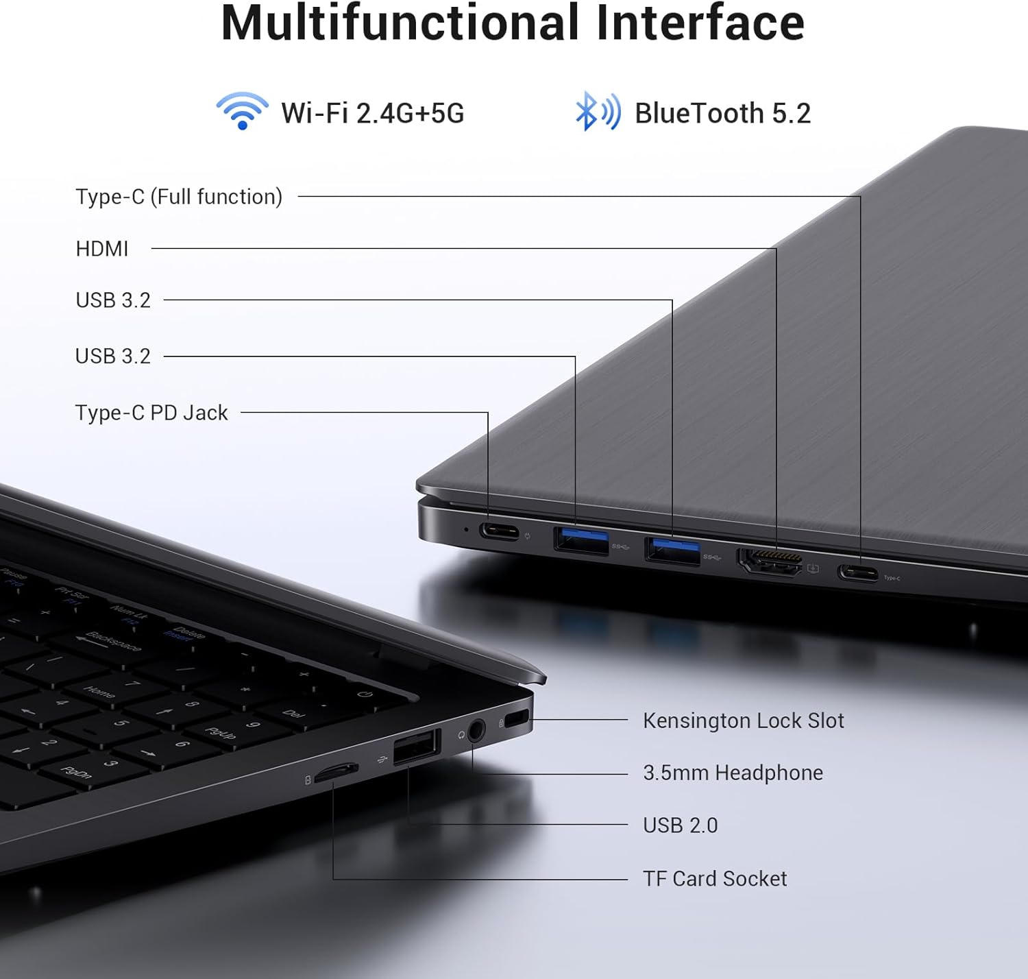 15.6 Inch Laptop Computer, AMD 3020e Processor (Up to 2.6GHz), 8GB RAM 256GB SSD, 1080P IPS FHD Display, USB3.2, Type-C, HDMI, WiFi 5, Win11 Laptop, Notebook Laptops for Business and Students