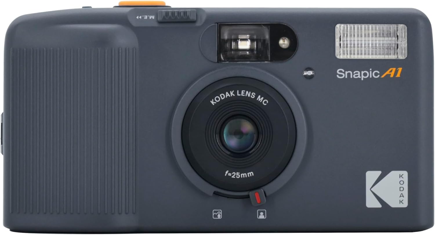 KODAK Snapic A1 35mm Film Camera 35mm, Reusable, 2-Zone Focus, Lightweight, Compact (Rhino Grey) (Film & AAA Battery are not Included)