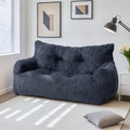 59" Bean Bag Chair,2 Seat Loveseat Sofa,Corduroy Lazy Sofa Bed for Adults,Fit Living Room, Bedroom,Outdoor Spaces,Ultra Soft Dutch Velvet,Fluffy Comfort Washable Cover,72h Rebound,Blue