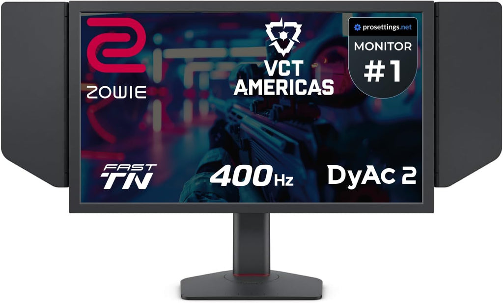 BenQ Zowie XL2566X+ | 24.1 | Fast TN 400Hz Gaming Monitor for Esports | Motion Clarity DyAc2 | 1080p | XL Setting to Share | Shielding Hood | New Industrial Grade Ball Bearing Height Adjustment