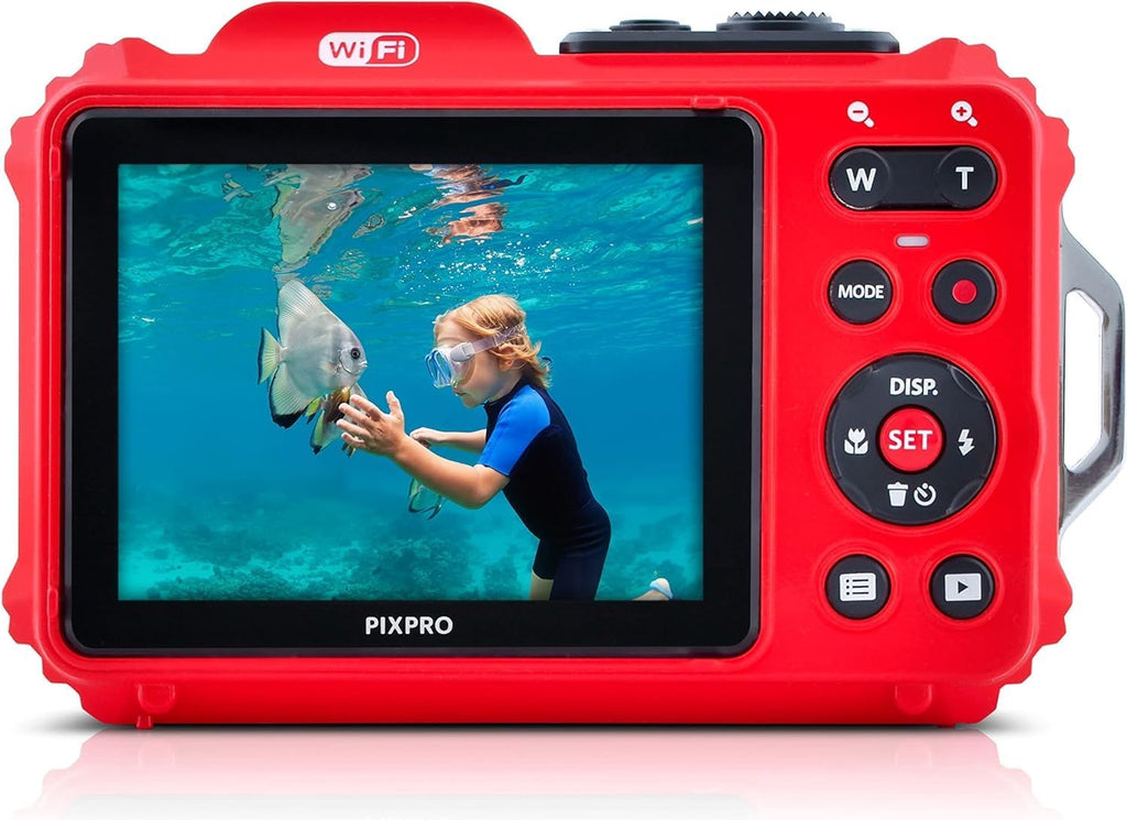 KODAK PIXPRO WPZ2 Rugged Waterproof Digital Camera, Red Bundles with Case, Monopod, Card Reader and More (9 Items)