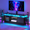 YITAHOME TV Stand with Mount for 75/70/65 inch TV, Entertainment Center with Storage, Modern LED TV Stand w/Power Outlets for Living Room, TV Console Media Cabinet, Black