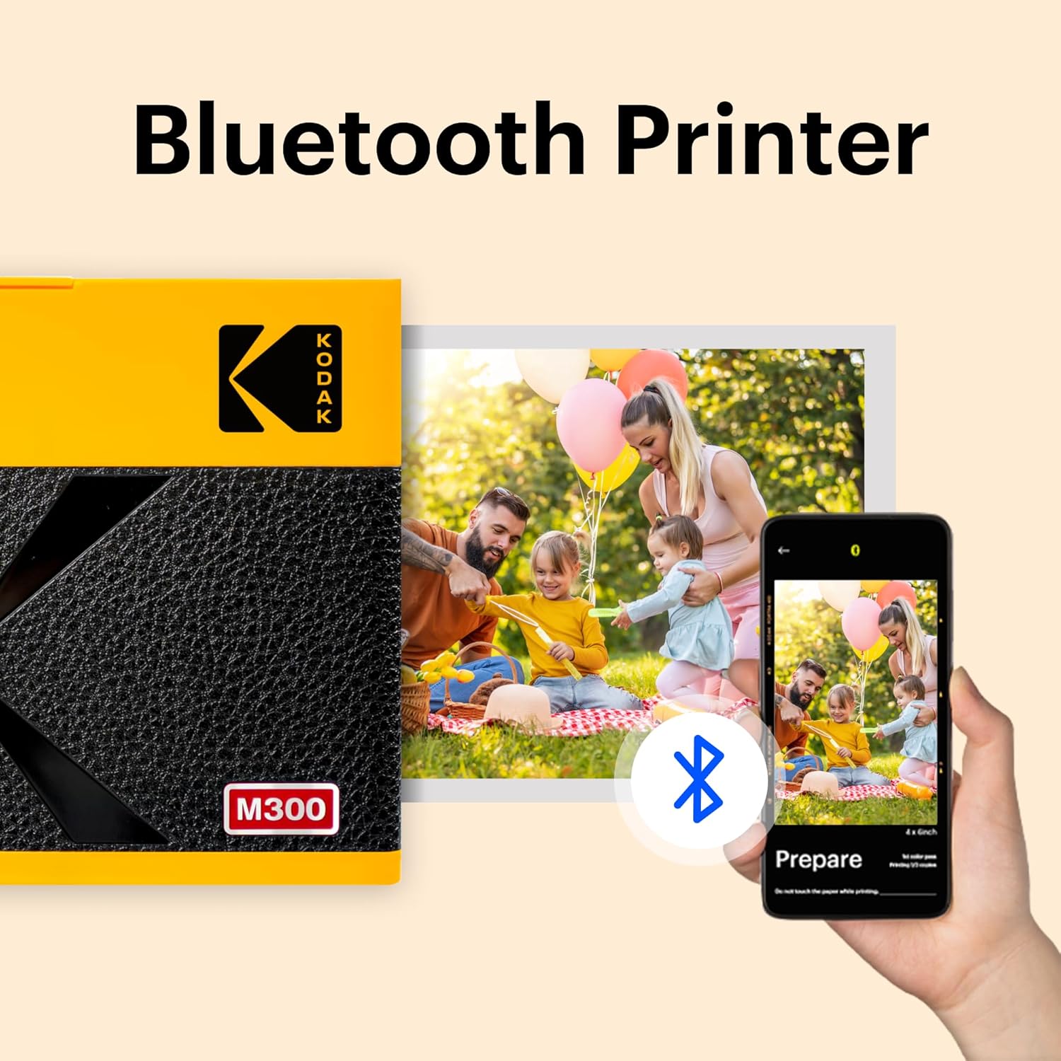 KODAK Mini 3 ERA 4PASS Portable Photo Printer (Yellow, Printer + Initial 8 Sheets + 60 Sheets + Accessories)