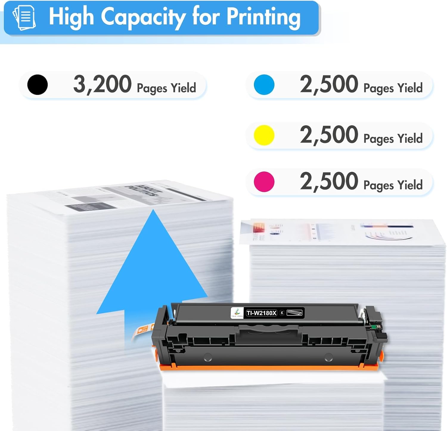 218X Toner Cartridges 4 Pack 218A 3301sdw 3301fdw 3301 Compatible Replacement for HP 218 Color LaserJet Pro MFP 3301fdw 3301cdw 3201dw 3201 Printer High Yield Ink Set W2180X with Chip (B/C/Y/M)