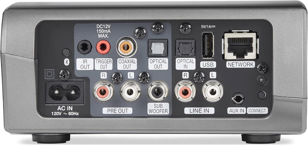 Denon HEOS Link Wireless Pre-Amplifier For Multi-Room Audio - Series 2 (New Version), Amazon Alexa Compatibility, Powered Subwoofer Connection, Black with Silver, 2.91 x 6.14 x 5.83