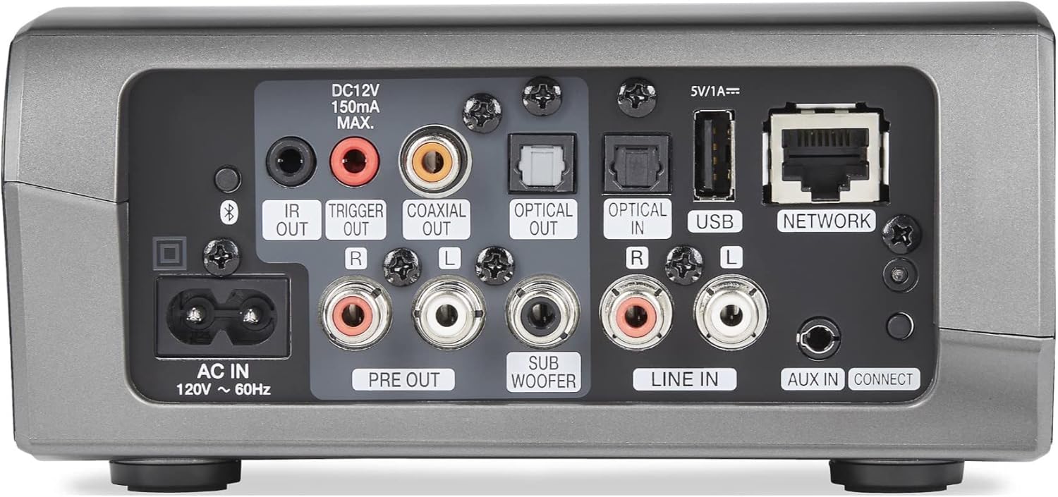 Denon HEOS Link Wireless Pre-Amplifier For Multi-Room Audio - Series 2 (New Version), Amazon Alexa Compatibility, Powered Subwoofer Connection, Black with Silver, 2.91 x 6.14 x 5.83