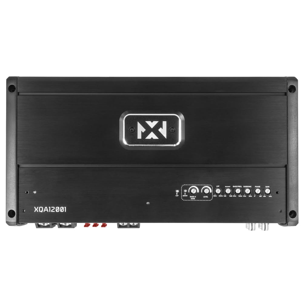 NVX XQA12001 1200W RMS XQ-Series SQ Hi-Res Class D 1-Ohm Stable Monoblock Amplifier with X-Boost and Wired Bass Remote