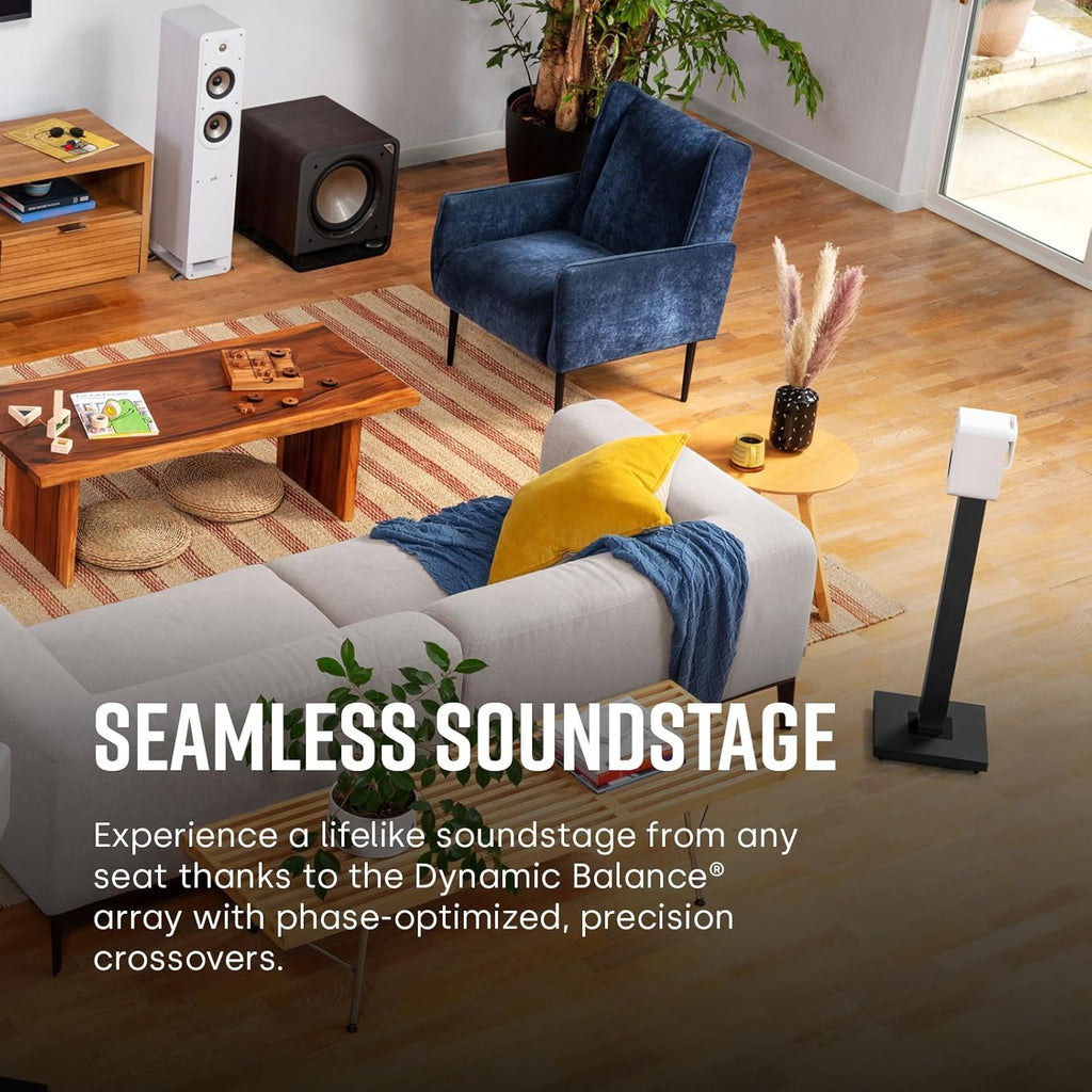 Polk Signature Elite ES10 Surround Sound Speakers - Hi-Res Audio Certified, Dolby Atmos & DTS:X Compatible, 1" Tweeter & 4" Woofer, Power Port Technology for Bass (Pair, Stunning Black)