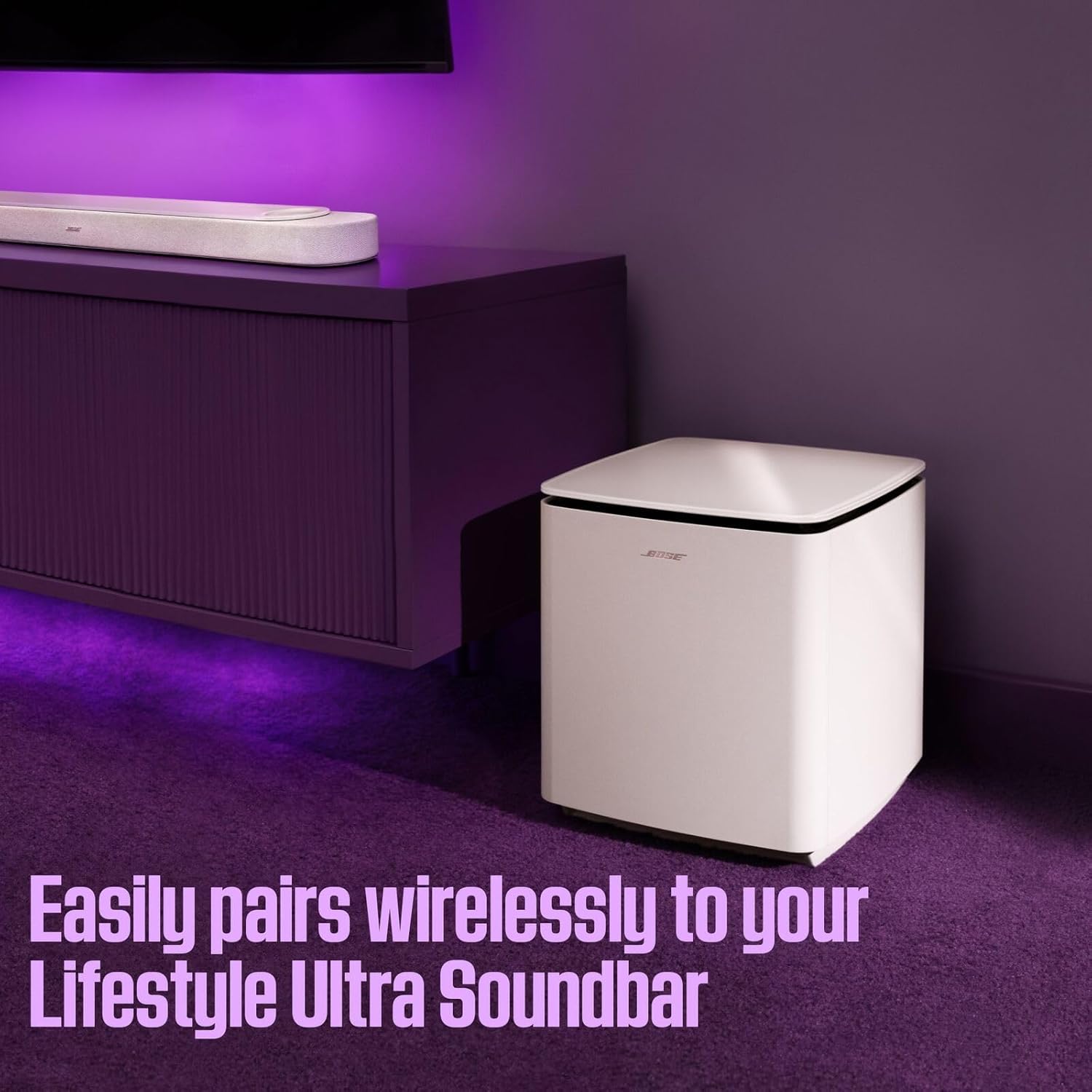 Bose New Lifestyle Ultra Subwoofer, Wireless Home Subwoofer, Perfect for Home Theater Systems, Easy Setup, Deep Bass, Black