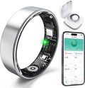 Smart Ring with Sleep Monitoring, Step Counting, Heart Rate, Blood Oxygen for iOS and Android, No Subscription Fee, IP68 Waterproof Health Tracker (Silver, 10)
