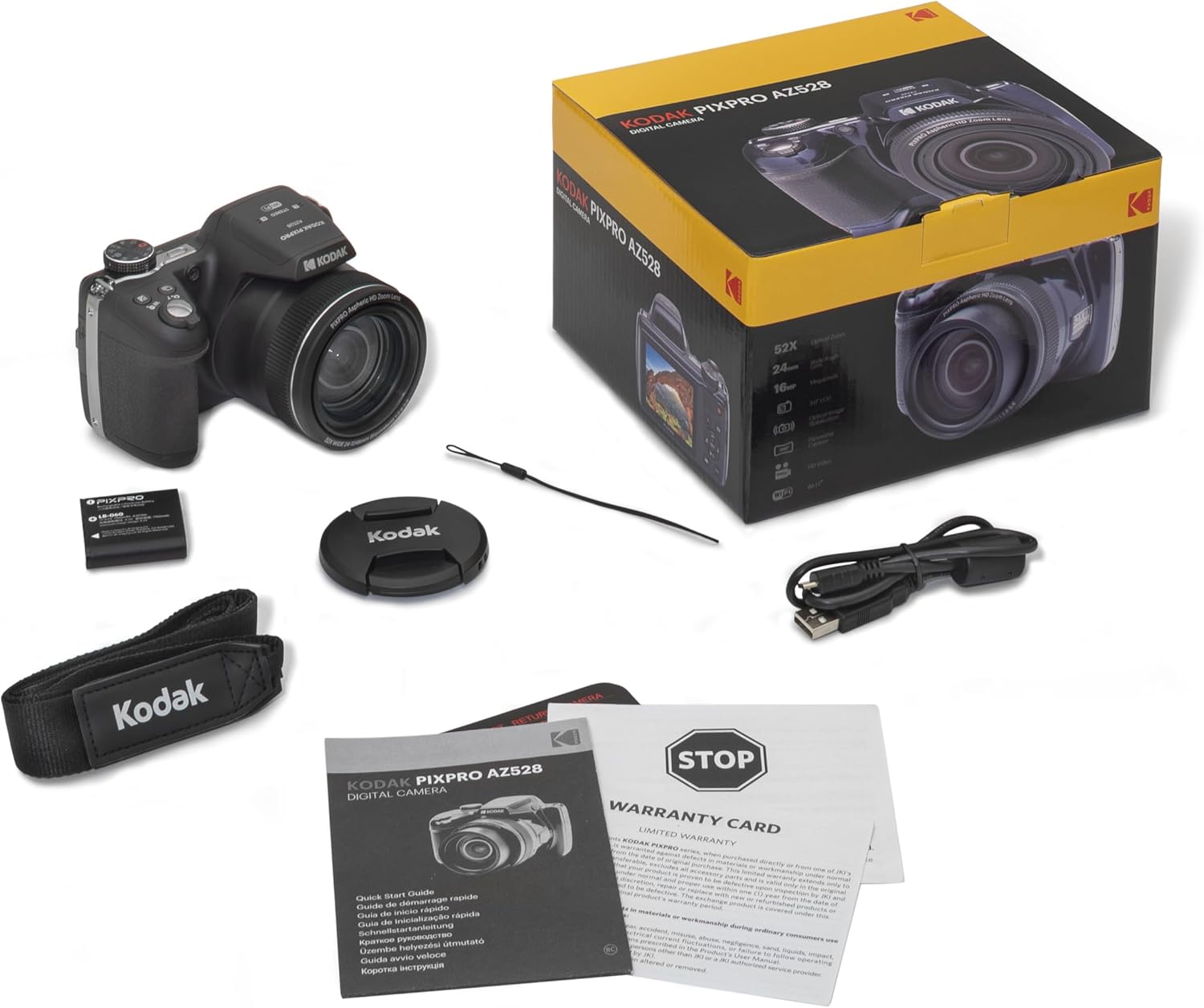KODAK PIXPRO AZ528 Astro Zoom BSI-CMOS Bridge Digital Camera 16MP 52X 1080p Wi-Fi (Midnight Blue)