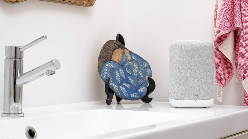 Bluesound Pulse Flex Wireless Bluetooth Hi-Res All-in-One, AirPlay 2, Spotify Connect, Alexa Skills, Multi-Room Audio Speaker - White/Pebble