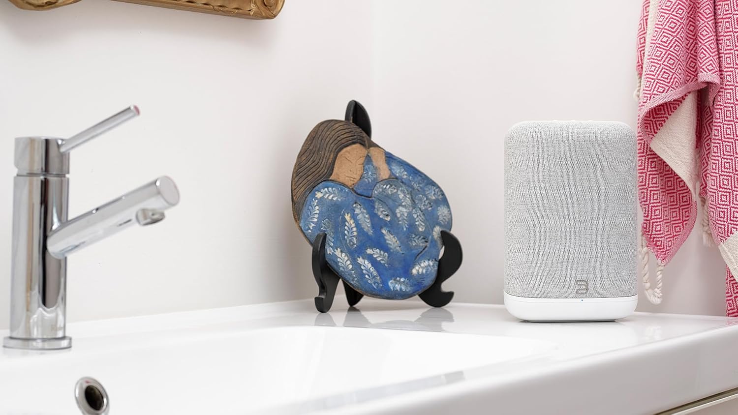 Bluesound Pulse Flex Wireless Bluetooth Hi-Res All-in-One, AirPlay 2, Spotify Connect, Alexa Skills, Multi-Room Audio Speaker - White/Pebble