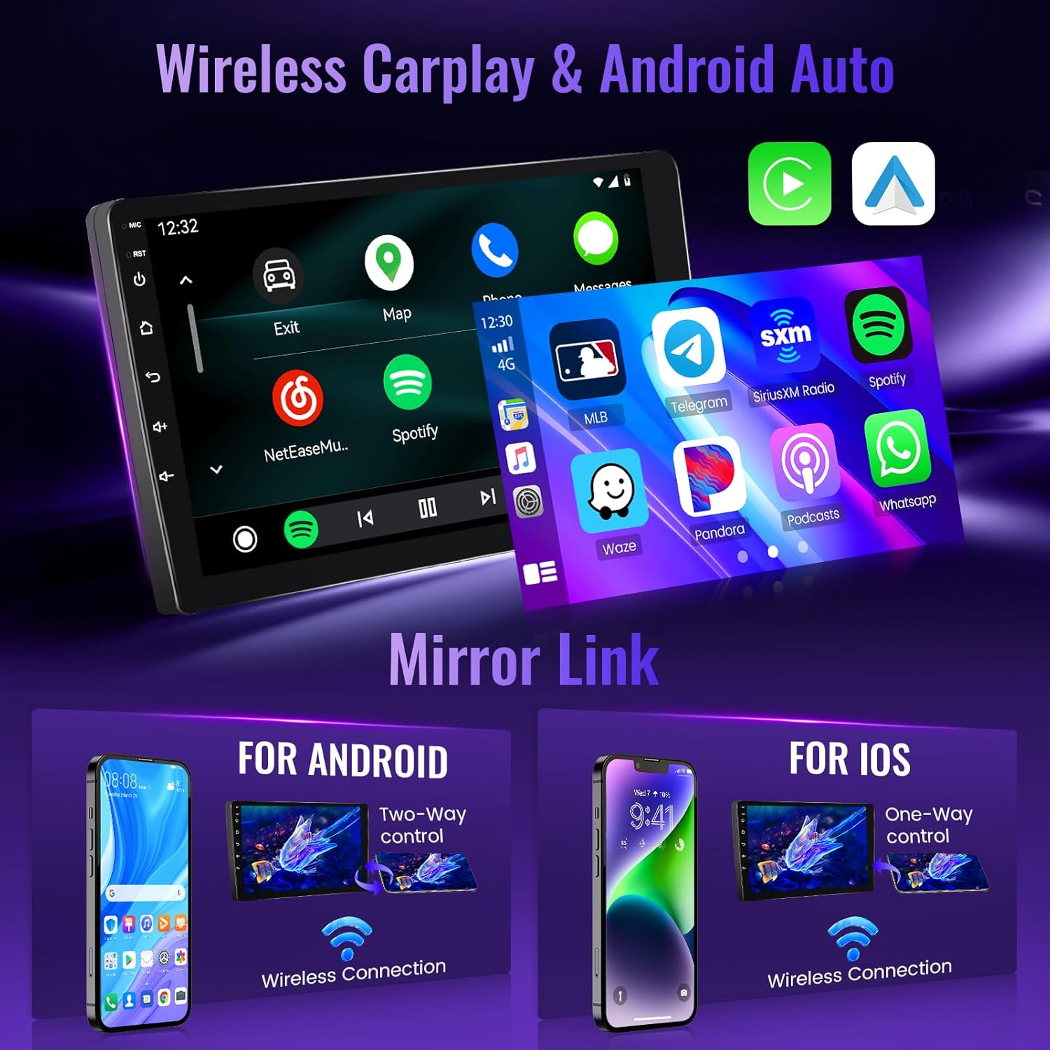 Qualcomm Octa-Core 4G+64G Car Stereo for Honda Acura MDX 2007-2013 with 9" 1280P QLED Touchscreen/5G WiFi/DSP/Hi-Res Audio/OTA, Android Car Radio Carplay Android Auto BT5.1/WiFi/SWC/GPS