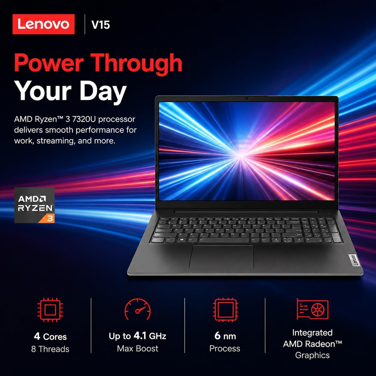 Lenovo New 15.6" FHD Business Laptop(2026-2027 Premium Edition), Powerful AMD Ryzen 3 7320U(Beats i7-1065G7) CPU, 16GB DDR5, 256GB PCIe, 14.5-Hour Battery Life, Windows 11 Pro with MS 365 for Web