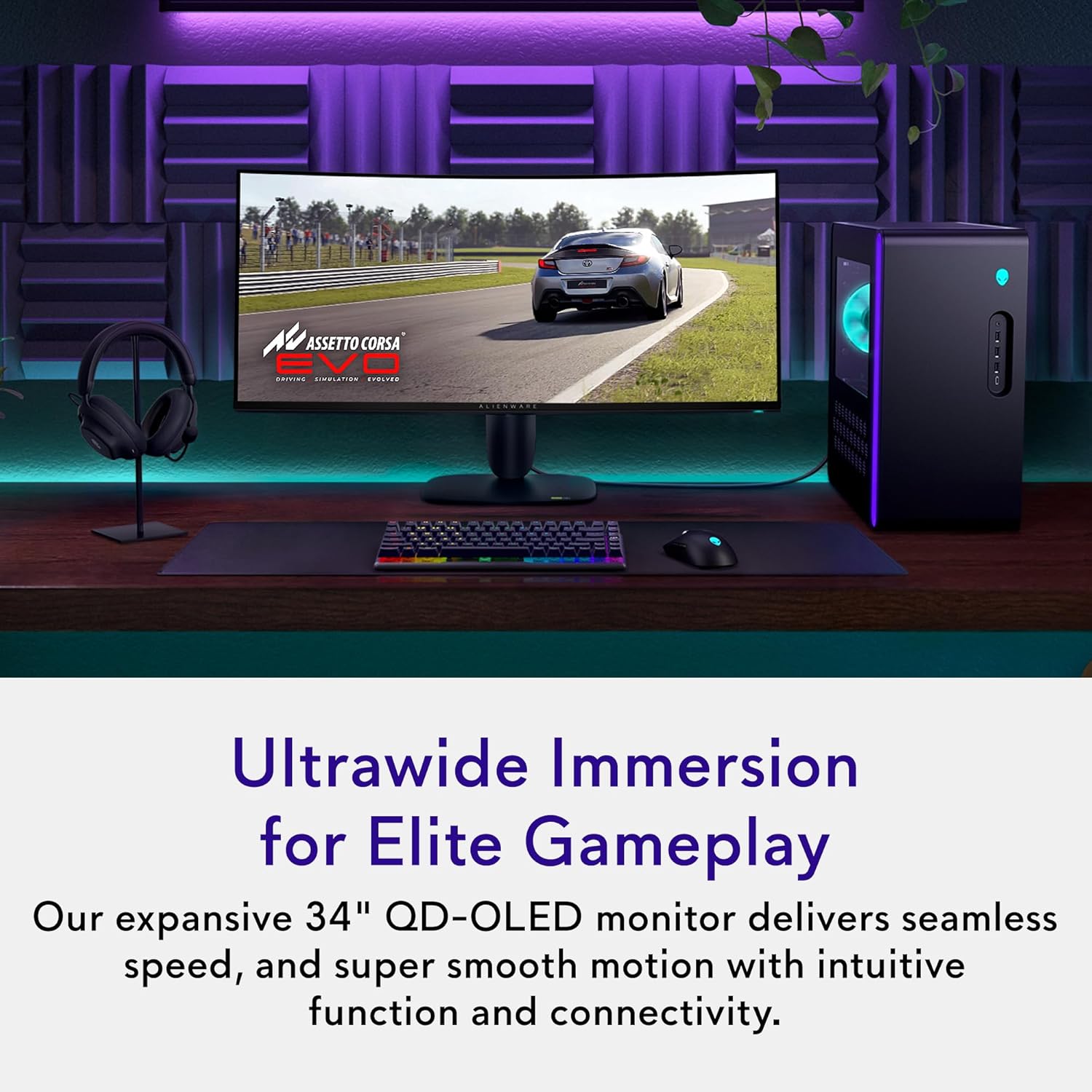 Alienware 34 240Hz QD-OLED Curved Gaming Monitor - AW3425DW - 34.2-inch WQHD (3440 x 1440) 0.03ms Display, 1800R Curve, AMD FreeSync Premium Pro, VESA AdaptiveSync, DisplayHDR TrueBlack 400