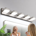 360° Rotate LED Bathroom Vanity Light Fixtures, 2100LM Acrylic Brushed Nickel Vanity Lights for Bathroom, Modern Wall Lighting Fixtures Over Mirror Kitchen Living Room (Natural White Light 5000K)