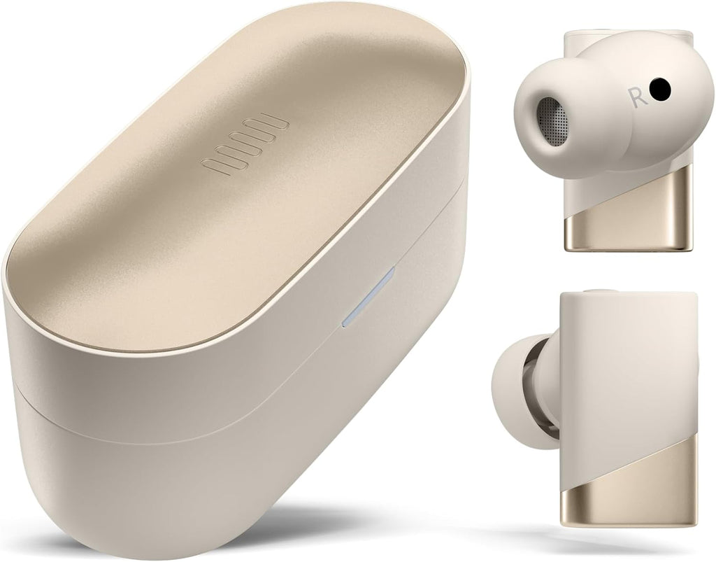 Status Pro X Wireless Earbuds, Triple Speaker Driver, Hi-Res Audio with LDAC, 52dB ANC, 6 Beamforming Mics with VoiceLoom AI for Clearest Calls (Moonbeam)