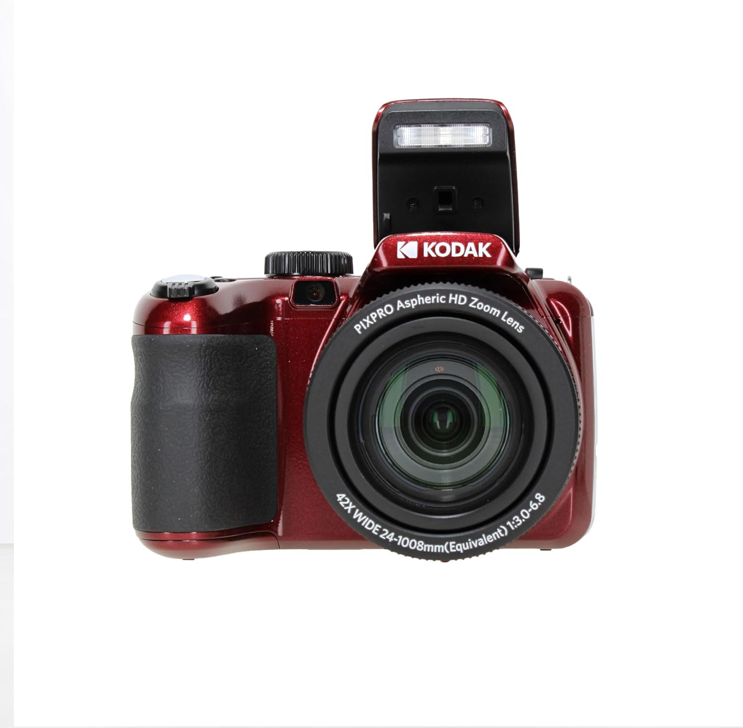 Kodak PIXPRO AZ425 Digital Camera (Red) | 20MP Sensor, 42x Optical Zoom, 24mm Wide-Angle Lens & Optical Image Stabilization | Great for Travel & Everyday Photos (AZ425RD) + 32GB Card + Bag + Cloth