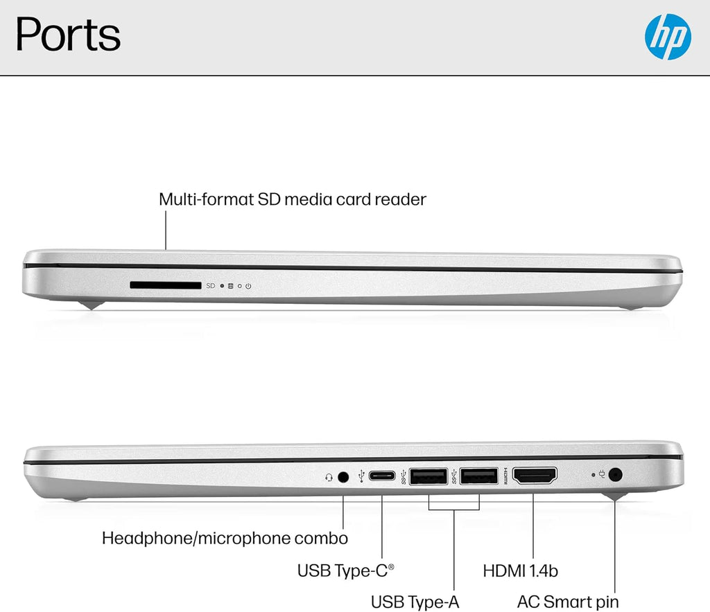 HP Ultrabook 14 Laptop Computer Business Study & Home 2025, Lifetime MS Office + Windows 11 Pro, Quad-Core Intel CPU, 16GB RAM & 628GB Storage (128GB UFS+500GB Ext), Wi-Fi 6, HubxcelAccessory, Silver