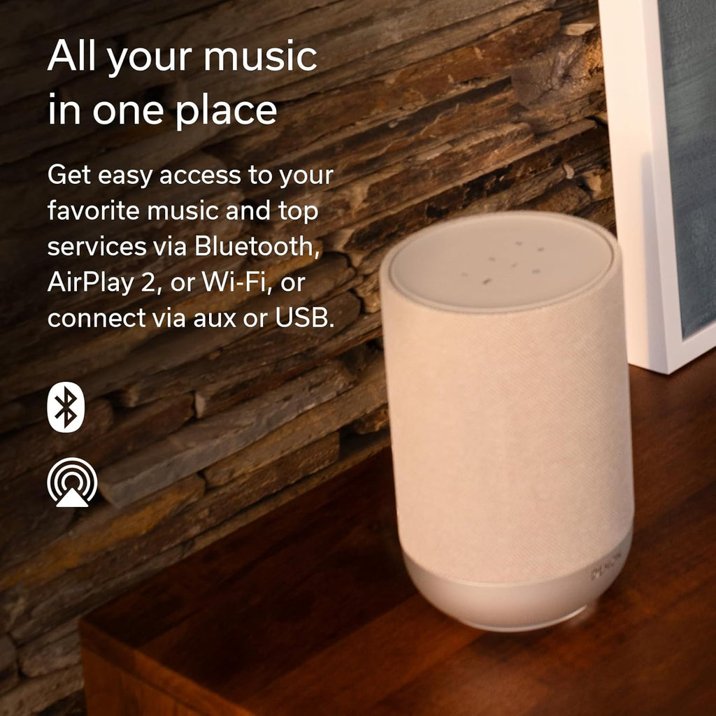 Denon Home 200 Speaker, Wireless Speaker with Stereo and 3D Dolby Atmos Music, Home Audio Device, HEOS Multiroom Music Control, Wi-Fi, Bluetooth, AirPlay 2, Charcoal
