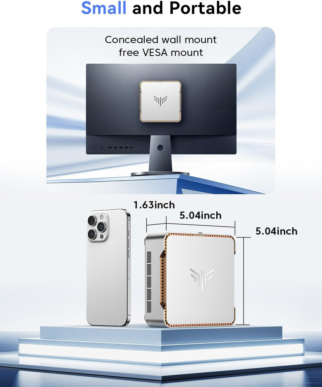 KAMRUI Pinova P2 Mini PC 16GB RAM 512GB SSD, AMD Ryzen 4300U(Beats 10110U/3500U/N95,Up to 3.7GHz,4C/8T)Mini Computers,Triple 4K Display/HDMI+DP+Type-C/WiFi/BT for Home/Business Mini Desktop Computers