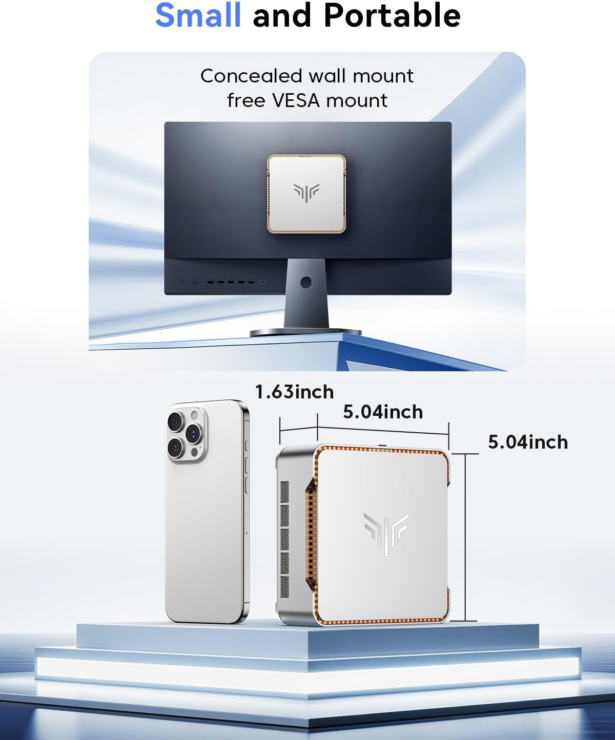 KAMRUI Pinova P2 Mini PC 16GB RAM 512GB SSD, AMD Ryzen 4300U(Beats 10110U/3500U/N95,Up to 3.7GHz,4C/8T)Mini Computers,Triple 4K Display/HDMI+DP+Type-C/WiFi/BT for Home/Business Mini Desktop Computers