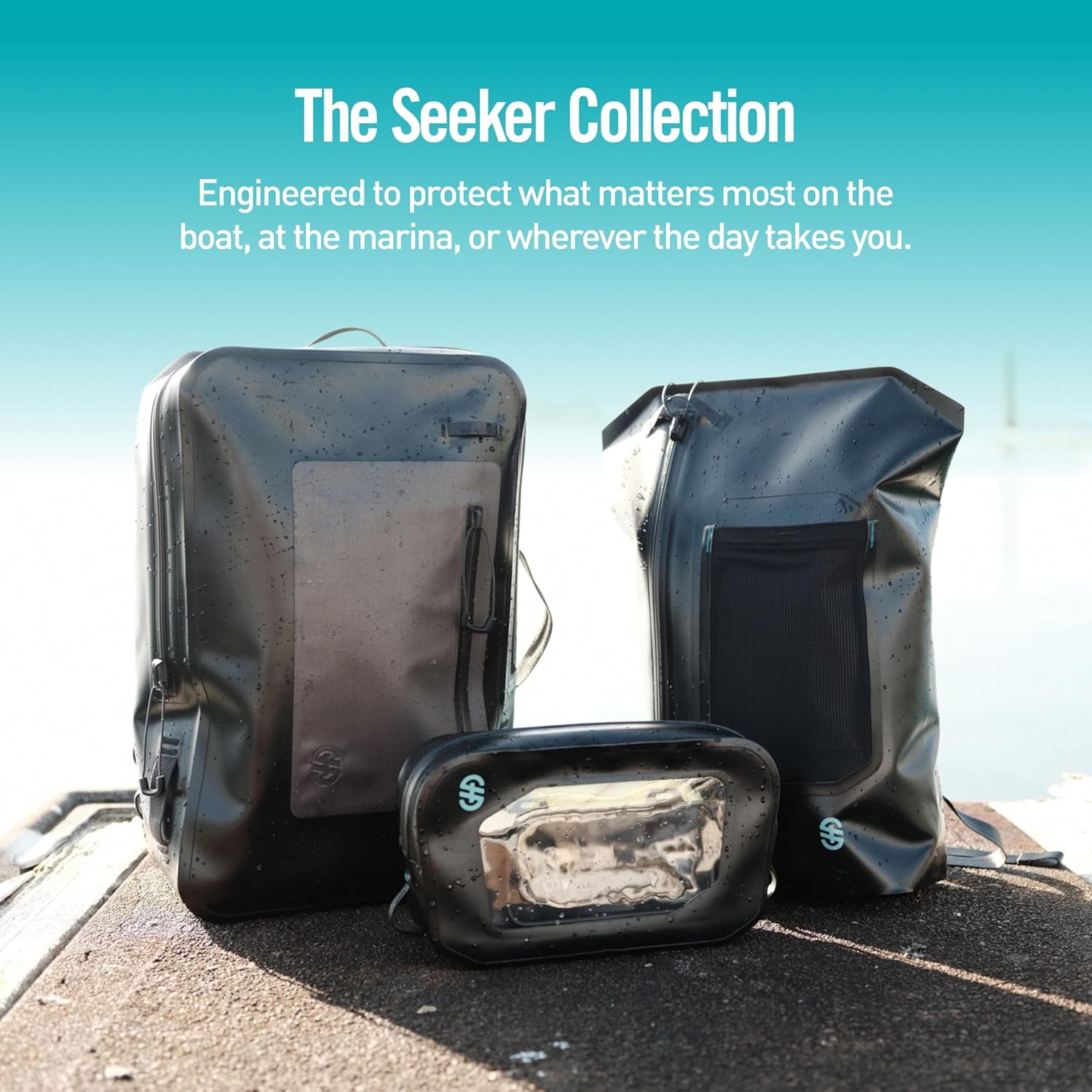 Seeker Collection Dry Day Bag Waterproof Dry Day Bag IP67 16L Marine Tote with Sealed Zipper Electronics Pocket Carry Handles for Boating Travel