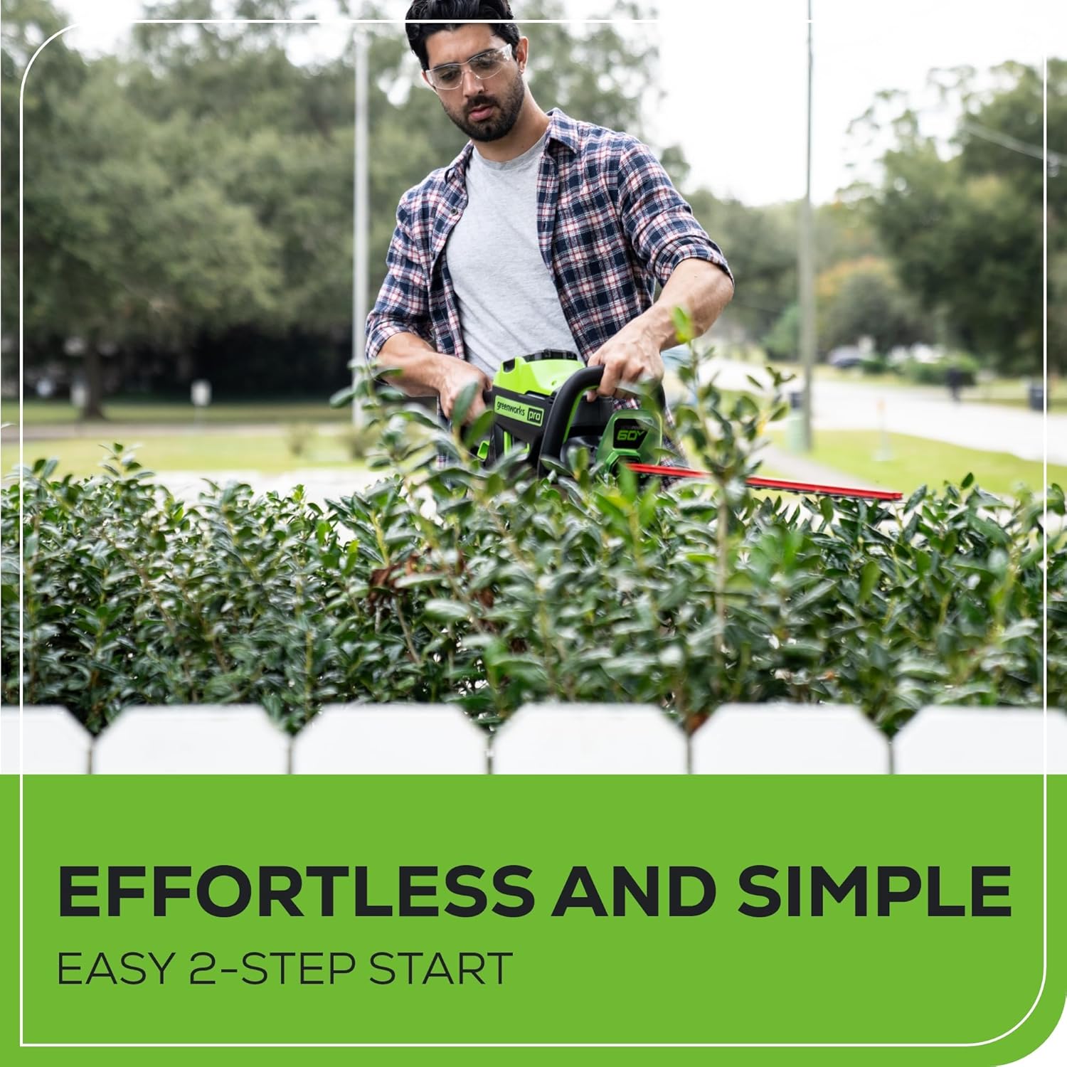 Greenworks 60V 26" Brushless Cordless Battery-Powered Hedge Trimmer, 2.0Ah Battery and Charger Included