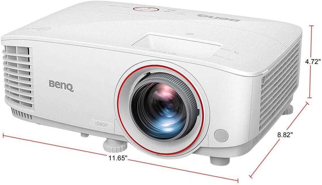 BenQ TH671ST 1080p DLP Home Theater Short Throw Projector, 3000 Lumens, Low Input Lag for Gaming, Ambient Light Sensor (Renewed)