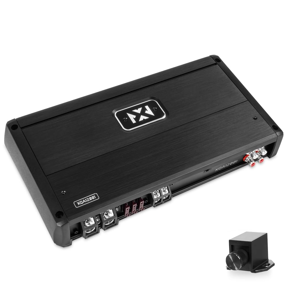 NVX XQA12001 1200W RMS XQ-Series SQ Hi-Res Class D 1-Ohm Stable Monoblock Amplifier with X-Boost and Wired Bass Remote