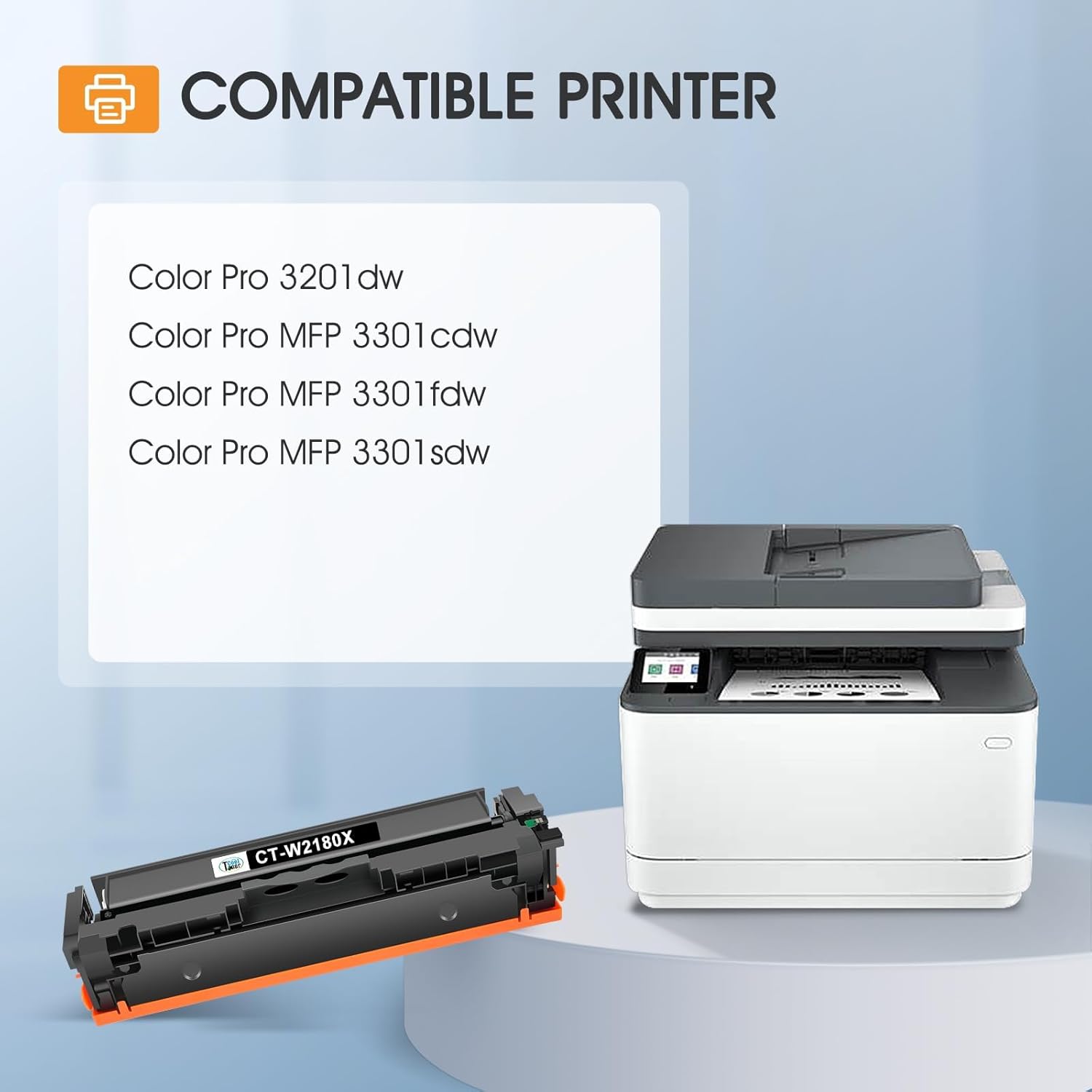 218X Toner Cartridges 4 Pack 218 3301fdw 3201dw 3301 218A Compatible for HP 218X 218A Color LaserJet Pro MFP 3301cdw 3301sdw Printer Ink Set W2180X High Yield with Chip (Black Cyan Yellow Magenta)