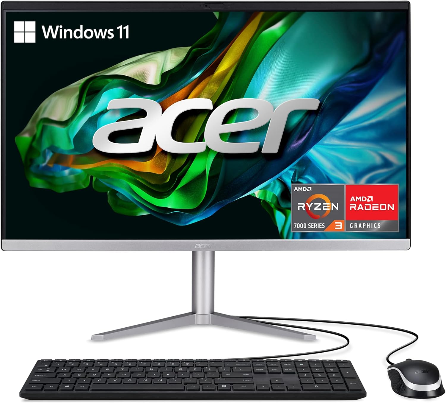 acer Aspire C24-1300-UR31 AIO Desktop | 23.8" Full HD IPS Display | AMD Ryzen 3 7320U Quad-Core Processor | AMD Radeon 610M Graphics | 8GB LPDDR5 | 512GB PCIe SSD | Wi-Fi 6E | Windows 11 Home