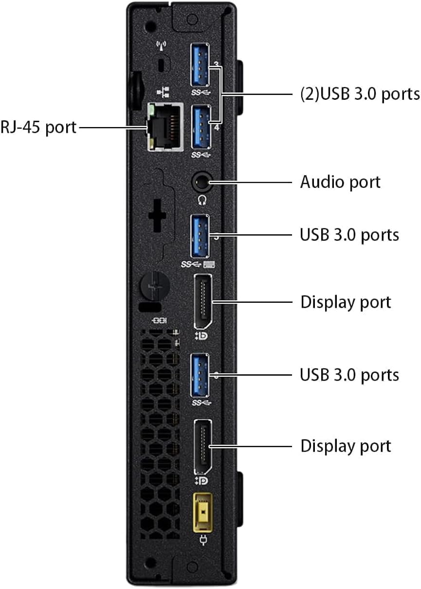 Lenovo ThinkCentre M900 Tiny Desktop PC, Intel Core i5-6500, 8GB RAM, 256GB SSD, Keyboard and Mouse, USB WiFi, USB Bluetooth, Windows 11 Professional (Renewed)