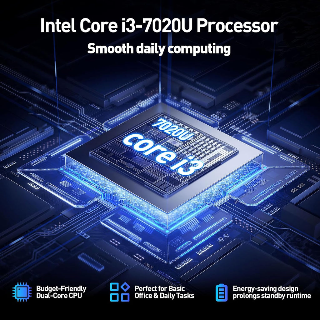 2026 Latest 15.6'' for Windows 11 Laptop Computer, Core i3-7020U Laptop 8GB RAM 256GB SSD, 32GB+2TB Expandable, FHD IPS Display & Backlit Keyboard, Fingerprint Unlock, Office, Wi-Fi, BT5.2, HDMI, USB