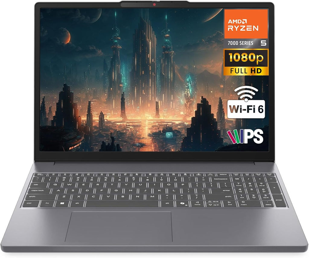 Lenovo Gaming Laptop, AMD 6-core Ryzen 5 7535HS, 16GB DDR5 RAM, 1TB PCIe SSD, Radeon 660M Graphics, 15" FHD IPS Display, Copilot AI Assistant PC, Bluetooth 5.3, Wi-Fi 6, Moonlight Grey Windows 11 Home
