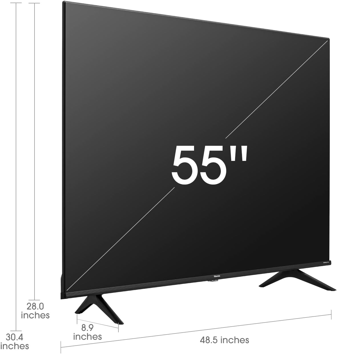 Hisense 55-Inch Class A6 Series 4K UHD Smart Google TV with Alexa Compatibility, Dolby Vision HDR, DTS Virtual X, Sports & Game Modes, Voice Remote, Chromecast Built-in (55A6H) , Black