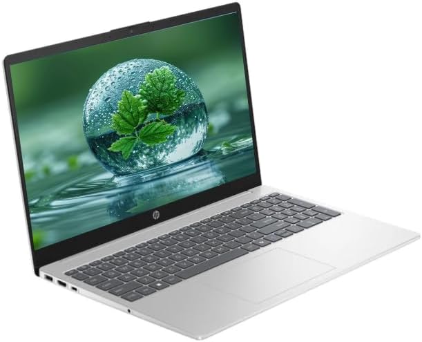 HP 15.6" FHD Touchscreen Laptop Computer with Microsoft Office 365, Windows 11 Laptop, AI Copilot, AMD Ryzen 5 Processor, PLUSERA Earphones, Silver (Silver, 8GB RAM | 1TB Storage)
