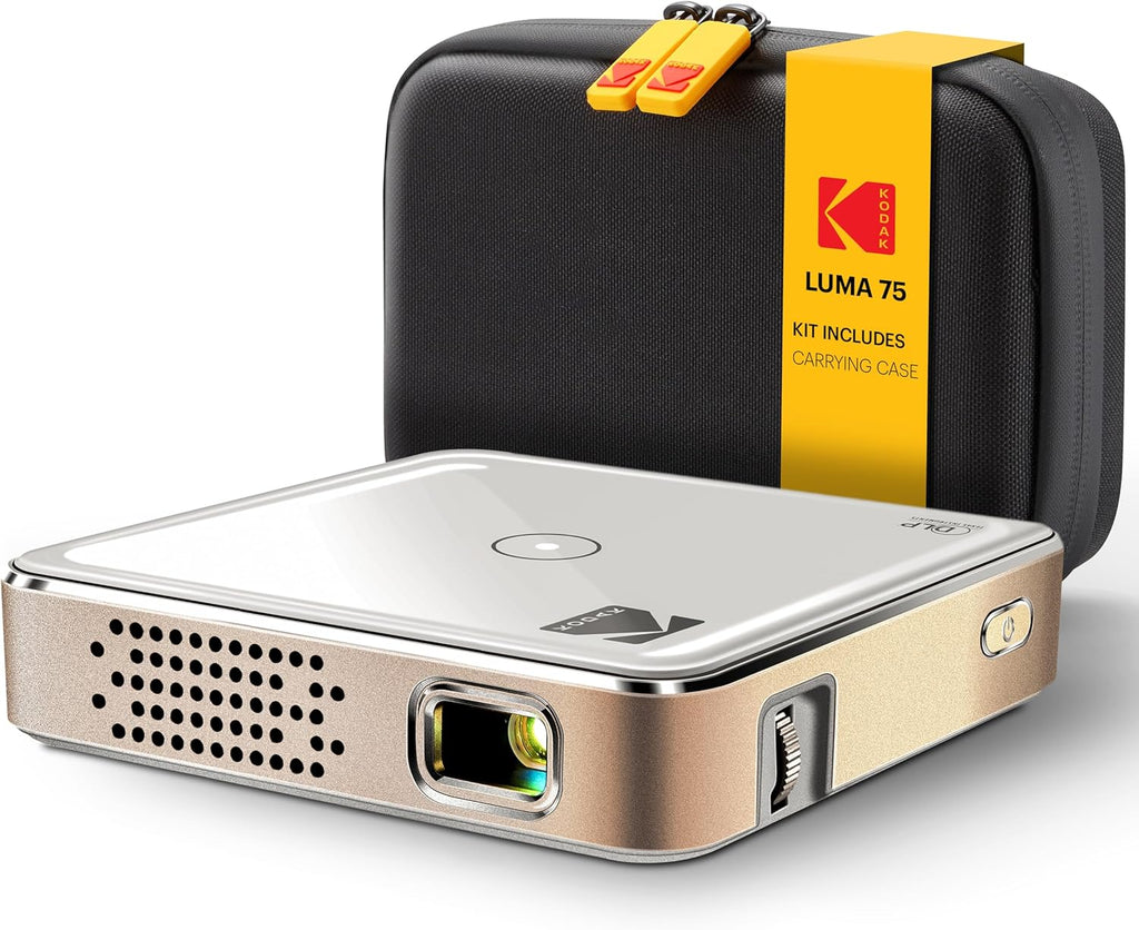KODAK Pocket Mini Projector - Ultra Small, White - 1080p HD DLP & 30 ANSI Lumens - 100-Inch Display for Movie Projector - HDMI/USB/MicroSD Inputs for Pico Display