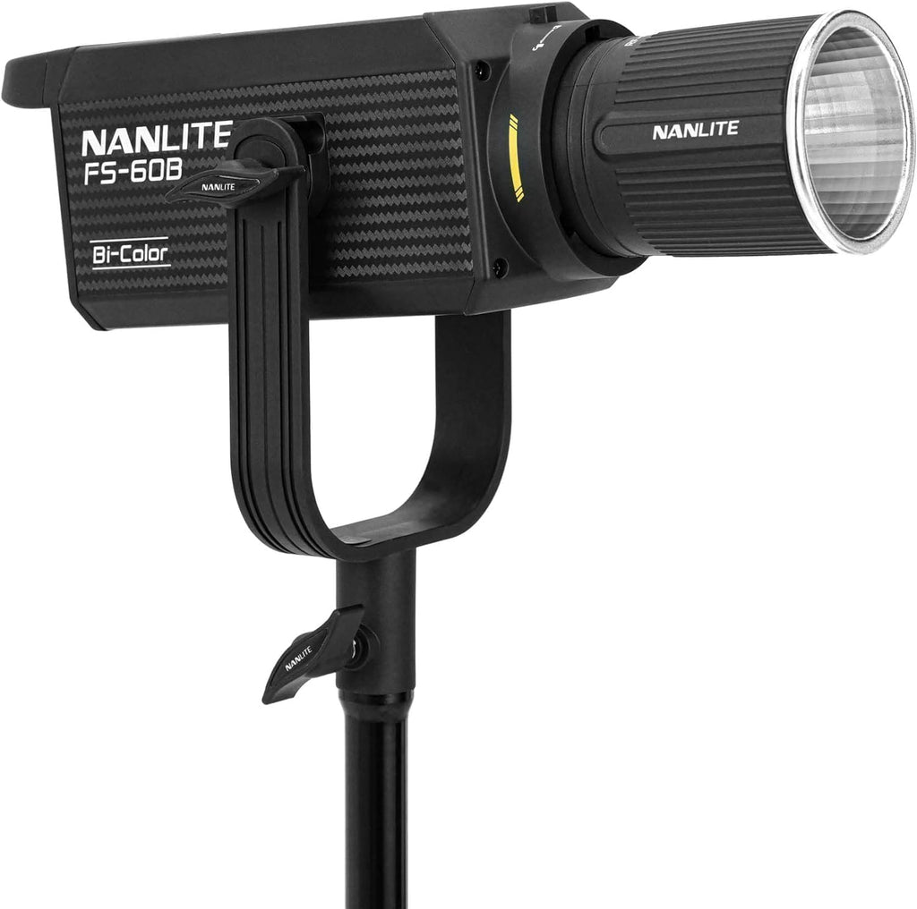 NANLITE FS-60B 70W Bi-Color LED Spotlight, Compact Camera Mount Photography Continuous Lighting with APP Control, CRI≥96 TLCI≥97, for YouTube Studio, Filmmaking, Live Streaming