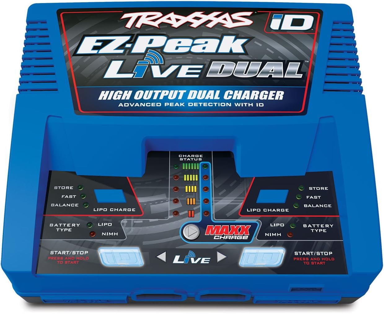 Traxxas EZ Peak Live Dual, 200W Multi-Chemistry Charger with ID, Blue 2973