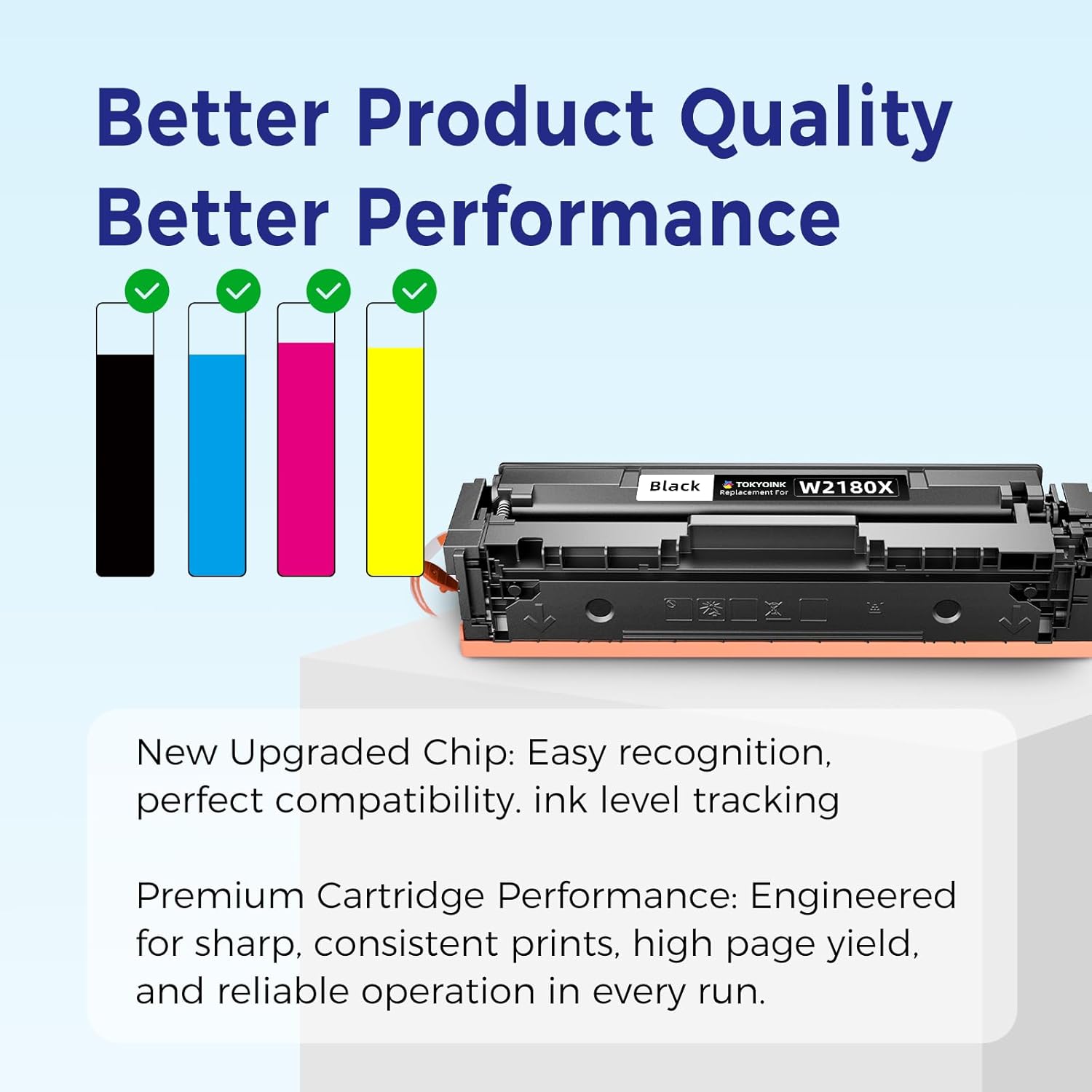TOKYOINK 218X Toner Cartridges 4 Pack Compatible for HP 218X Toner Cartridges 4 Pack 218A Toner for HP Color LaserJet pro MFP 3301fdw Toner 3201dw 3301cdw 3301sdw Printer Ink High Yield W2180A W2180X
