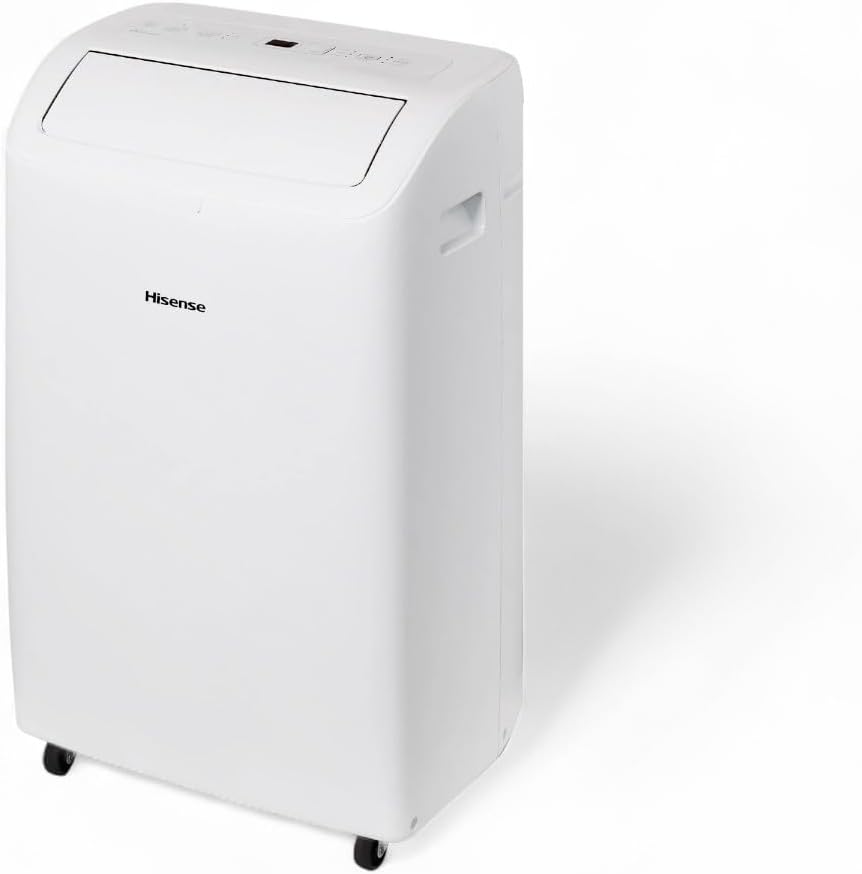 Hisense 8,000 BTU DOE/SACC (10,000 ASHRAE) Portable Air Conditioner Dual Hose & Inverter, 350 Sq Ft, Wi-Fi, ConnectLife App Google & Alexa, 3 operating modes, Noise 42 dB HAP0825TWD