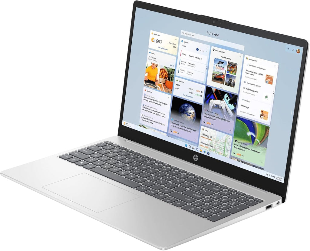 HP 15.6" FHD Laptop 2026 Notebook for Students & Remote Work, Intel N100, 32GB RAM, 1TB SSD, Lightweight, Long Battery Life, Wi-Fi 6, Office 365, Win 11 Home, Moonlight Silver, Type-C RJ45