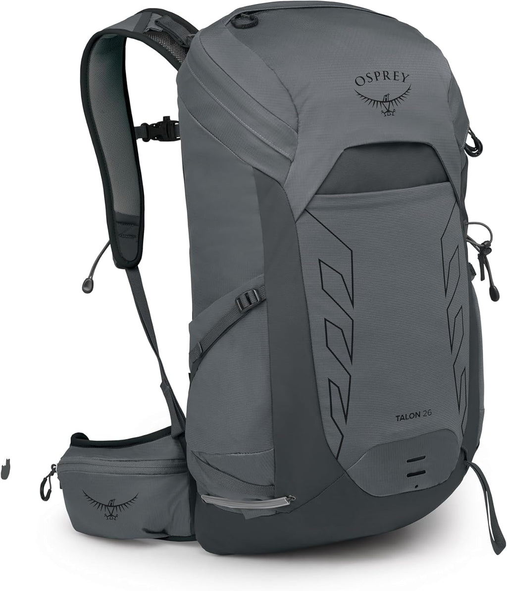 Osprey Talon 26L Men's Lightweight Hiking Backpack - Daypack for Travel & Camping, Phantom Grey/Dark Charcoal