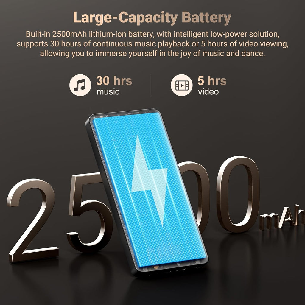 Oilsky 128GB MP3 Player with Bluetooth and WiFi, Android 13.0, 5.5" HD Touchscreen, 13MP Camera, Preloaded Spotify, Pandora, 1TB Expandable & Parental Controls